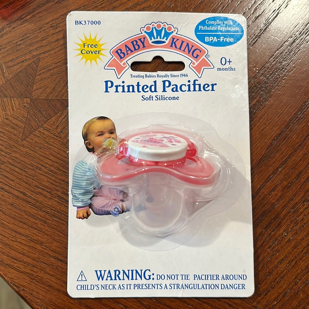 Baby king printed pacifier, soft silicone